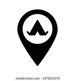 camp location glyph flat vector icon