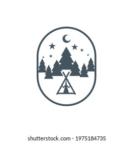 camp logo design with geometry