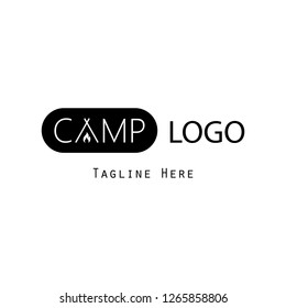 camp logo design with holiday modern concept free vector logo