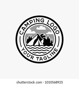 Camp logo design inspiration, outdoor logo design inspiration isolated on white background