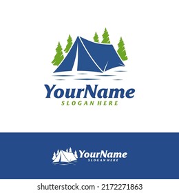 Vorlage für das Design des Camp-Logos. Camping Logo Konzept Vektor. Kreatives Symbolsymbol