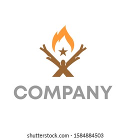 camp logo icon design template sign