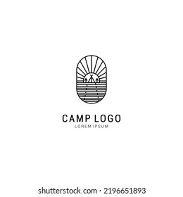 camp logo icon design template premium vector premium vector