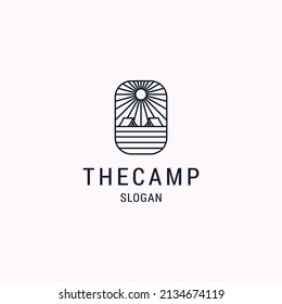 Camp logo icon flat design template