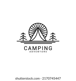Camp-Logo-Symbol flache Design-Vorlage Premium Vektor