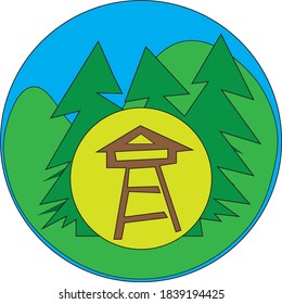 Camp logo icon illustration vector art design.