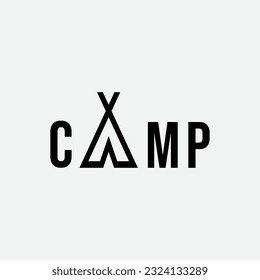 camp logo line art design
