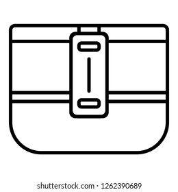 Camp lunchbox icon. Outline camp lunchbox vector icon for web design isolated on white background