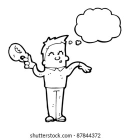 camp man with cup of tea cartoon