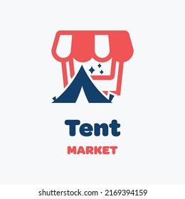 Camp and market logo in modern style. With a white background