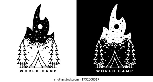camp monoline vintage outdoor design