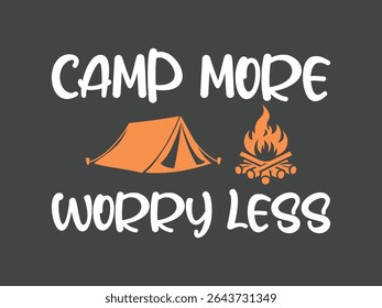 Camp more worry less summer camp tee graphic 2025