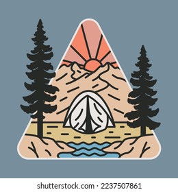 Camp mountain graphic illustration vector art t-shirt design
