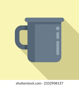 Camp mug icon flat vector. Extreme adventure. Travel camping
