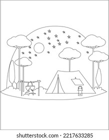 camp night coloring page .this awesome coloring page design