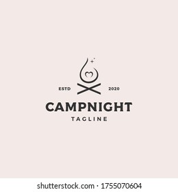 Camp-Nacht-Logo-Design, Vektorgrafik	