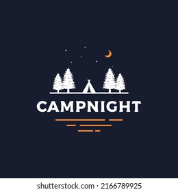 Camp night logo design vector illustration