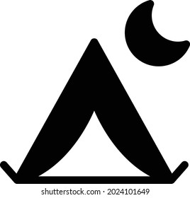 camp night vector glyph flat icon