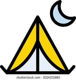 Camp-Nacht-Vektorgrafik-Symbol