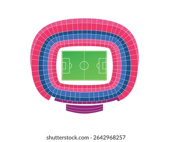 Esquema do estádio. Mapa do estádio de futebol. Ilustração de arte de educação vetorial