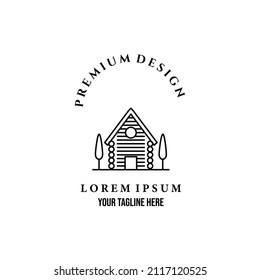 camp outdoor line art minimalist logo illustration design creative icon