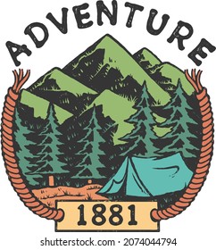 camp outdoor logo badge illustration