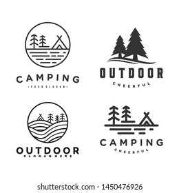camp and outdoor logo template