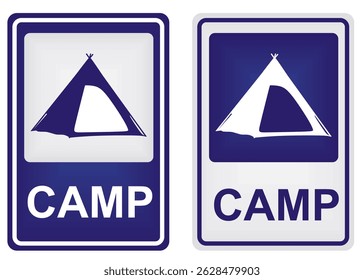 Camp outdoor sign. vector illustration