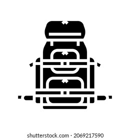 camp pack glyph icon vector. camp pack sign. isolated contour symbol black illustration