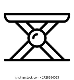 Icono de taburete portátil del campamento. Icono del vector de taburete portátil del campamento de esquema para diseño web aislado en fondo blanco