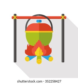 camp pot flat icon