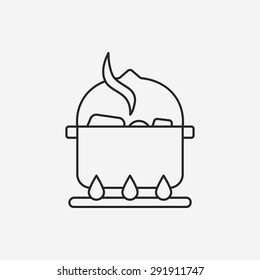 camp pot line icon