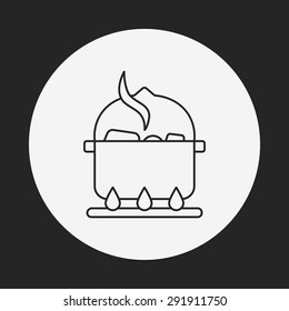camp pot line icon