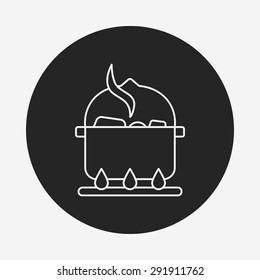 camp pot line icon