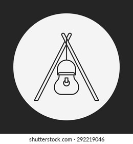 camp pot line icon