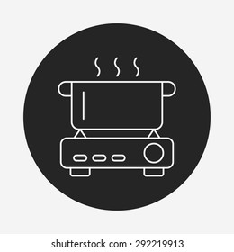 camp pot line icon
