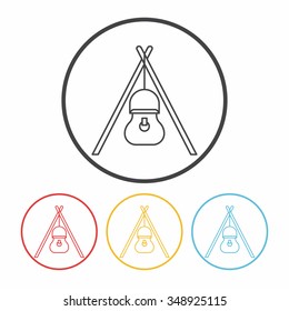 camp pot line icon