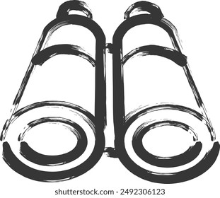 Camp related brushstroke illustration binoculars