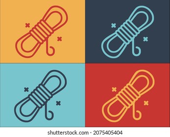 Camp Rope Logo Template, Simple Flat Icon of rope,travel,adventure