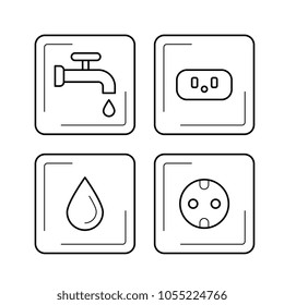 Camp services vector line icon isolated on white background. Camp services line icon for infographic, website or app. Icon designed on a grid system.