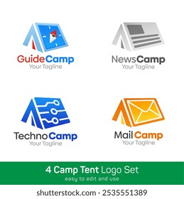 Camp Shape Logo Template Set. Good for Business, Agency, Community and Organization