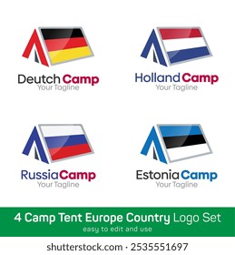 Camp Shape Logo Template Set. Good for Business, Agency, Community and Organization