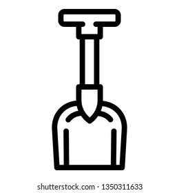 Camp shovel icon. Outline camp shovel vector icon for web design isolated on white background