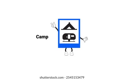 camp sign graphic vector illustration with cartoon characters. Graphic design is suitable for children's education, story books, or traffic safety materials. vector illustration