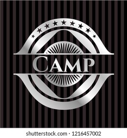 Camp silvery badge or emblem