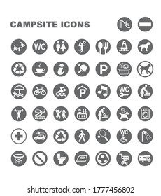 Camp Site Icon Set Vectors