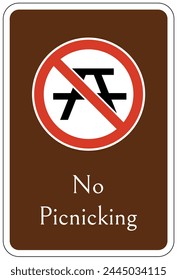 Camp site prohibition activity sign