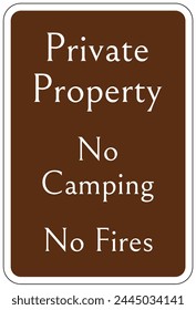Camp site prohibition activity sign