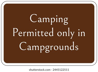Camp site rules sign and labels