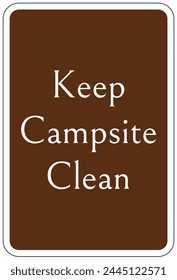 Camp site rules sign and labels